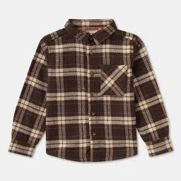 R&B Kids Brown Checked Relaxed Fit Shirt-picture-14