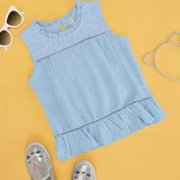 Pantaloons Junior Kids Dutch Canal Blue Slim Fit Top-picture-14