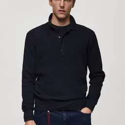 MANGO MAN Ribbed Polo Neck Pullover-picture-21