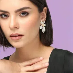 Sohi Gold Plated Casual Designer Stone Stud Earrings image 2