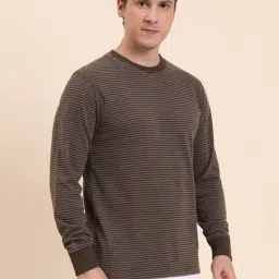 JadeBlue Brown Slim Fit Striped T-Shirt image 4