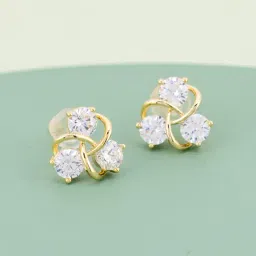 Kushal's Fashion Jewellery White Gold Polished Zircon Earring for Women-picture-41