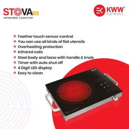 KWW INCO-2200 W-IR  Stova IR-IF01 Induction Cooktop Crystal Glass Plate Black image 5