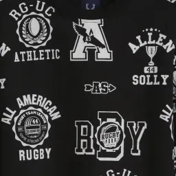 Allen Solly Boys Black Cotton Regular Fit Graphic Print Sweatshirt image 3