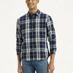 Levi's Navy Cotton Slim Fit Printed Shirt-picture-14