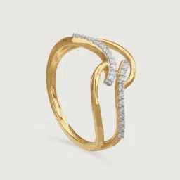 Mia by Tanishq 14k (585) Yellow Gold and Diamond Sassy Swirl Casual Rings image 4