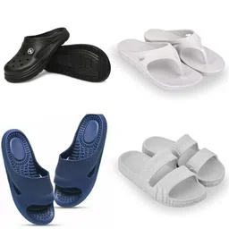 Feel alive Men Set Of 4 Self Design Clogs Flip Flops-picture-12