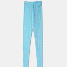 R&B Kids Sky Blue Floral Print Fitted Leggings-picture-23