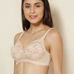 Enamor Beige Under Wired Padded Full Coverage Bra image 4