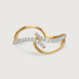 Mia by Tanishq 14k (585) Yellow Gold and Diamond Sassy Swirl Casual Rings image 3