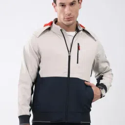 Monte Carlo Cream & Navy Blue Solid Regular Fit Jacket-picture-41