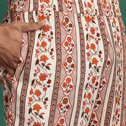 Sangria Men Floral Printed Regular Kurta with Trousers image 4