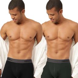 Freecultr Pot Black & Seaweed Green Comfort Fit Trunks - Pack of 2-picture-20