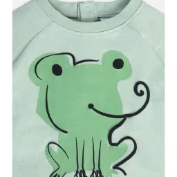 MINIKLUB Kids Green Printed Full Sleeves Sweatshirt image 3