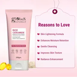 Globus Naturals Rice Ceramide Radiance Face Wash - 100 gm image 3