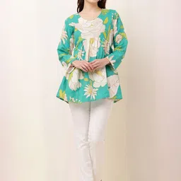 BAESD Floral Print Cotton Longline Top image 4