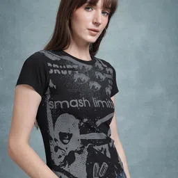 The Roadster Life Co. Women Printed Slim Fit T-shirt-picture-40