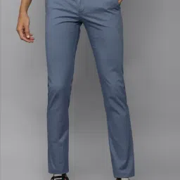 Allen Solly Blue Cotton Slim Fit Texture Trousers-picture-27