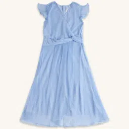 Pantaloons Junior Powder Blue Cotton Embellished Full Sleeves Dress-picture-15