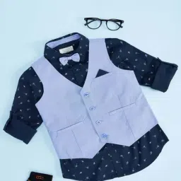 Pantaloons Baby Kids Navy Cotton Printed Full Sleeves Shirt Set-picture-26