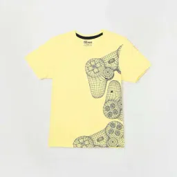 Fame Forever by Lifestyle Kids Yellow Cotton Printed T-Shirt-picture-24