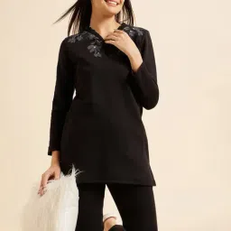 Sweet Dreams Black Printed Kurti Pyjama Set image 4