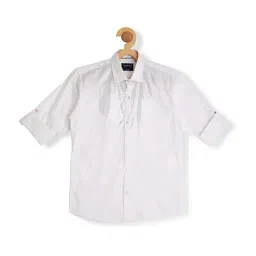 Cavio Kids White Cotton Sequence Shirt-picture-21