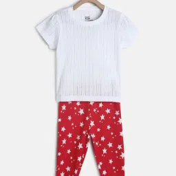 MINIKLUB Kids White & Red Printed Top with Leggings-picture-48