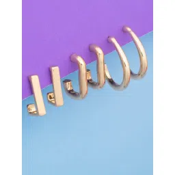 Jewelz Set of 5 Everyday Gold Hoops for Women-picture-33