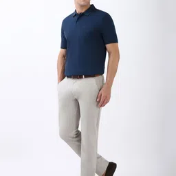 Peter England Men Solid Polo Collar Cotton T-shirt image 5