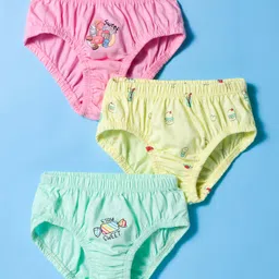 Tango Single Jersey Knit Panties with Food Print Pack of 3 - Pink Green & Yellow-picture-22