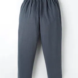 Olio Kids Cotton Knit Full Length Lounge Pant With Text Print - Grey image 2