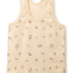 Zero Knit Sleeveless Vests With Animal Print Pack of 3 - Beige Green & Brown image 2