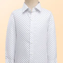 Babyhug Velour Woven Full Sleeves Polka Dot Printed 3 Piece Party Suits with Bow - Navy Blue image 2