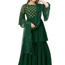 BLACK PATTI Women Embroidered Georgette Kurta Sets With Dupatta-picture-16