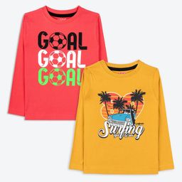 ariel Boys Pack Of 2 Typography Printed Round Neck Cotton T-shirt-picture-36