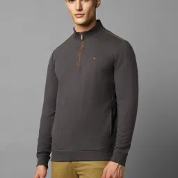Louis Philippe Grey Cotton Regular Fit Sweatshirt image 3