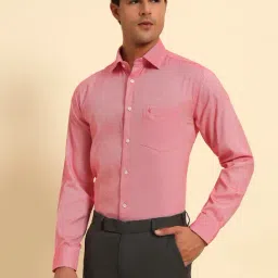 Cantabil Red Regular Fit Self Design Formal Shirt image 4