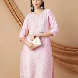 Melange by Lifestyle Pink Embroidered Kurta image 3