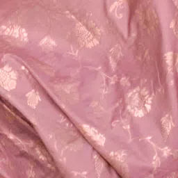 Odette Pink Silk Blend Woven Saree With Unstitched Blouse image 3