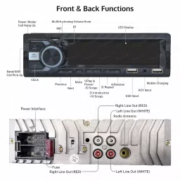 Dulcet Universal Fit Single Din Mp3 Car Stereo Big LCD Display Auxiliary, USB, Bluetooth, DC-F60X image 3