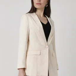 Van Heusen Beige Plain Blazer image 3