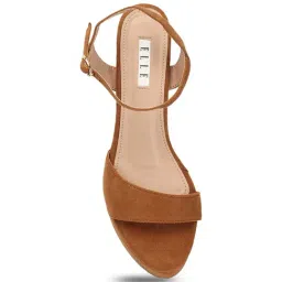 Elle Women's Brown Ankle Strap Sandals image 4