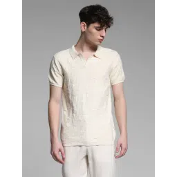 Jack & Jones Brown Cotton Regular Fit Self Pattern Polo T-Shirt-picture-18