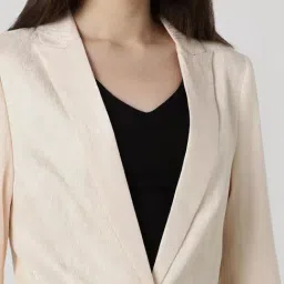Van Heusen Beige Plain Blazer image 5