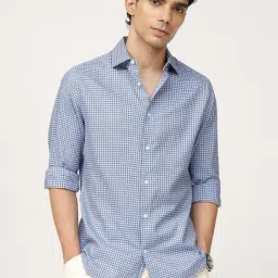 Andamen Blue Slim Fit Check Shirt-picture-18
