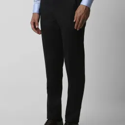 Van Heusen Black Slim Fit Checks Trousers image 3