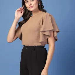 Style Quotient Brown Solid Top image 3
