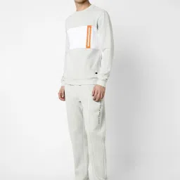 Peter England Grey Regular Fit Colour Block Co-Ord Sets image 3