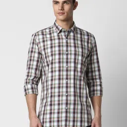 Peter England Multicolored Slim Fit Checks Shirt image 3